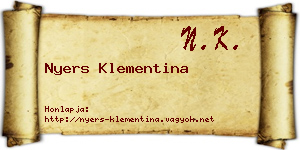 Nyers Klementina névjegykártya